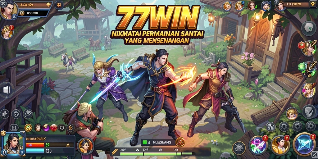 Screenshot utama 77WIN menampilkan gameplay yang mengasyikkan dan penuh warna.