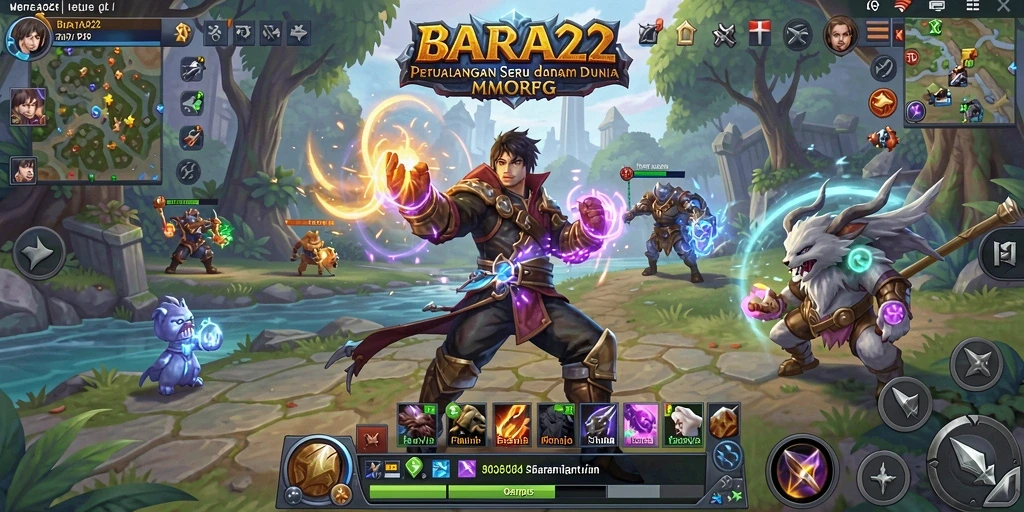 Tampilan gameplay BARA22 yang penuh aksi dan interaksi pemain.