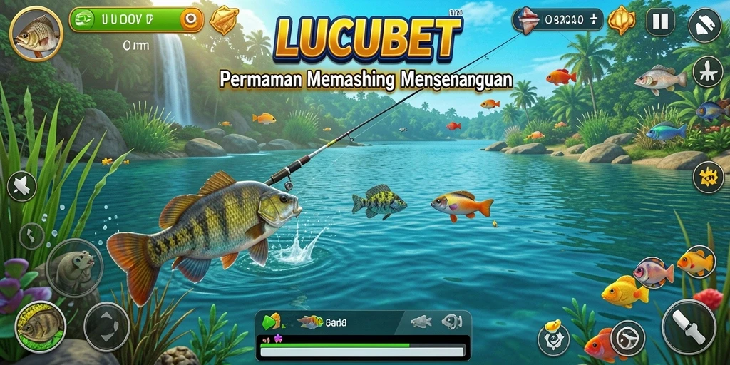 Gameplay menyenangkan LUCUBET dengan aksi memancing yang seru.