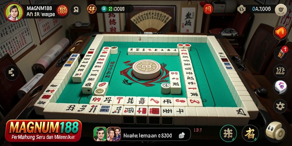 Screenshot MAGNUM188 menampilkan gameplay Mahjong yang menegangkan dan seru.