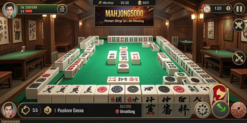 Menampilkan gameplay seru dalam MAHJONG500 yang penuh strategi.