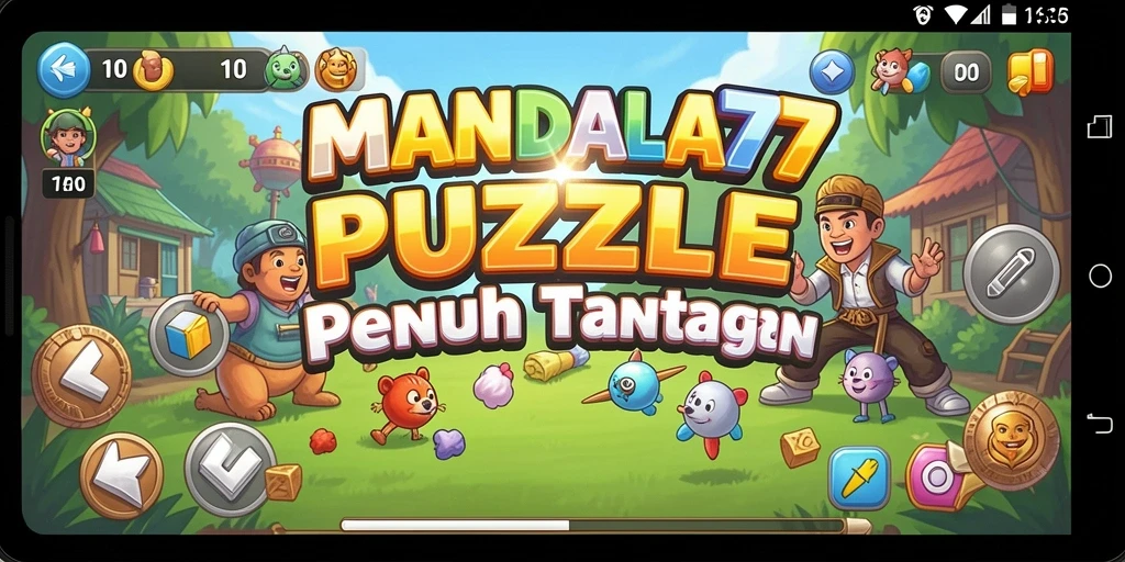 Tampilan gameplay Puzzle yang seru dan menantang di MANDALA77.