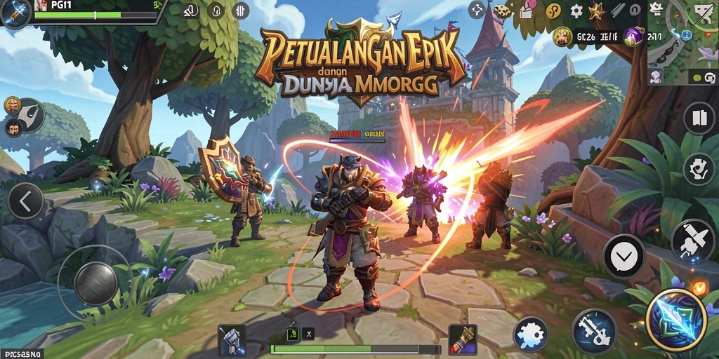 Tampilan gameplay PG11 yang epik dan mendalam dalam dunia MMORPG.