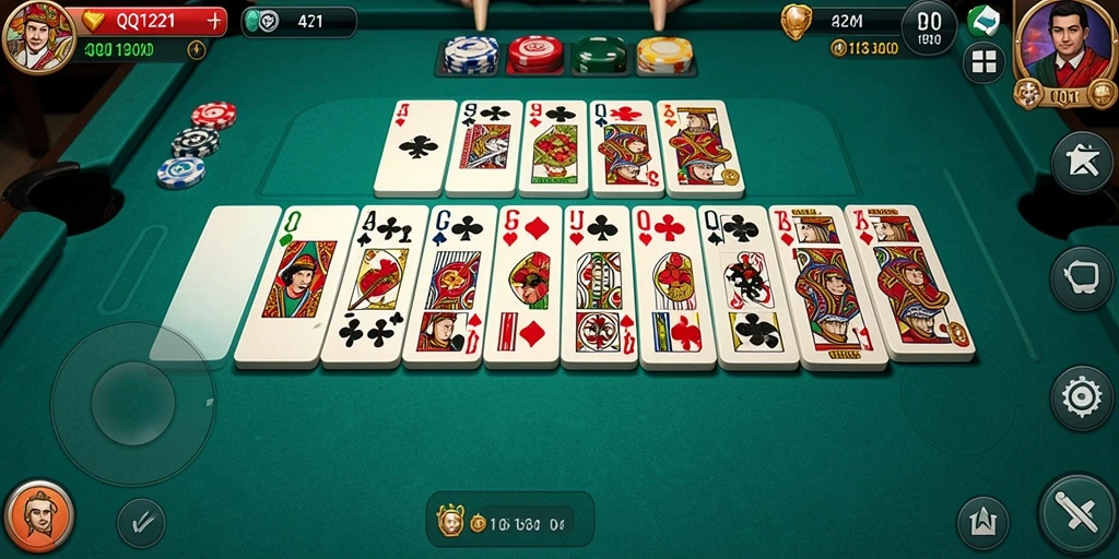 Tampilan gameplay seru dalam game Domino QQ1221.