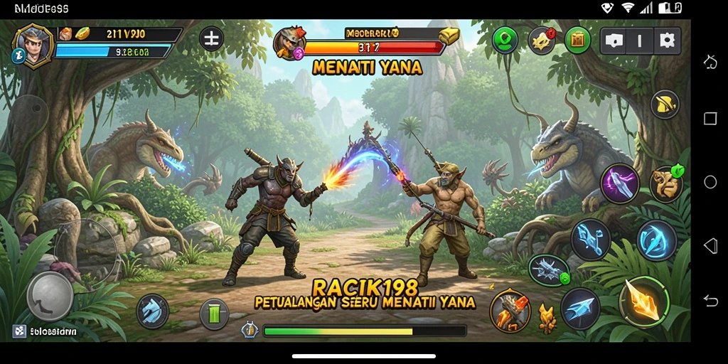 Tampilan gameplay petualangan yang mendebarkan dari RACIK198.