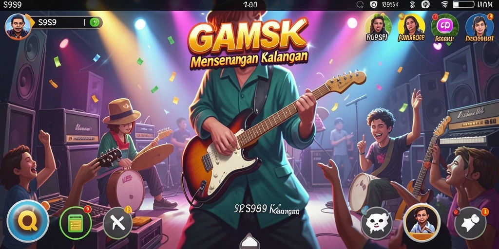 Tampilan gameplay seru dengan berbagai pilihan lagu di S9S9.