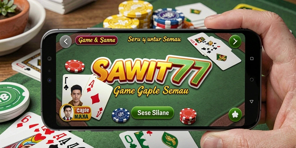 Tampilan gameplay seru SAWIT777 dalam permainan Gaple.