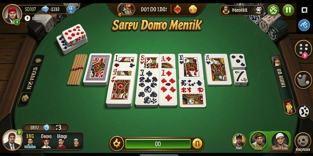 Tampilan menarik dari gameplay SD107 dalam permainan Domino.