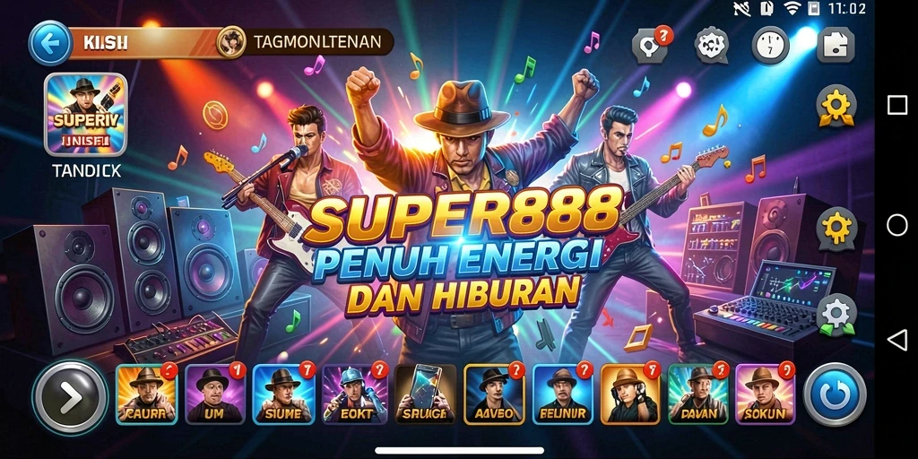 Screenshot utama SUPER88 menampilkan gameplay yang seru dan penuh warna.