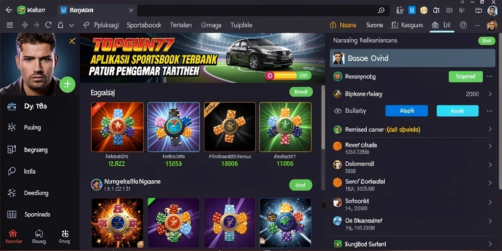 Tampilan gameplay menarik dari aplikasi Sportsbook TOPGUN77.